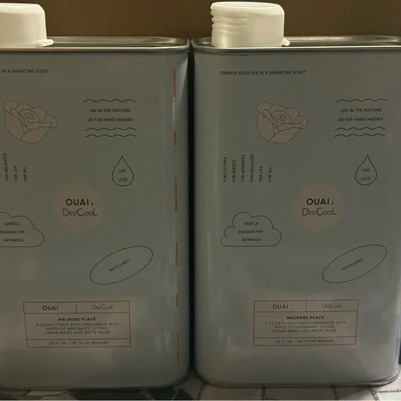 2 pk Vegan Sealed OUAI DedCool Melrose Place Detergent Set - 60 washes each - Picture 2 of 4